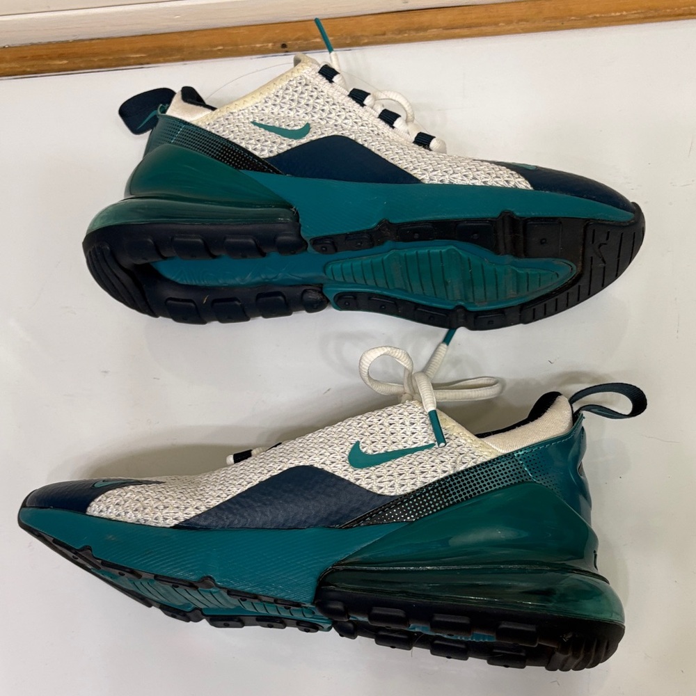 Nike White and Teal Air Max 270 Sneakers - Picture 10 of 10